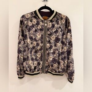 ✨POL Velvet Floral Bomber Jacket ✨ Small